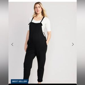 Old Navy Gap Maternity Cotton Fleece Overalls Black Size Small